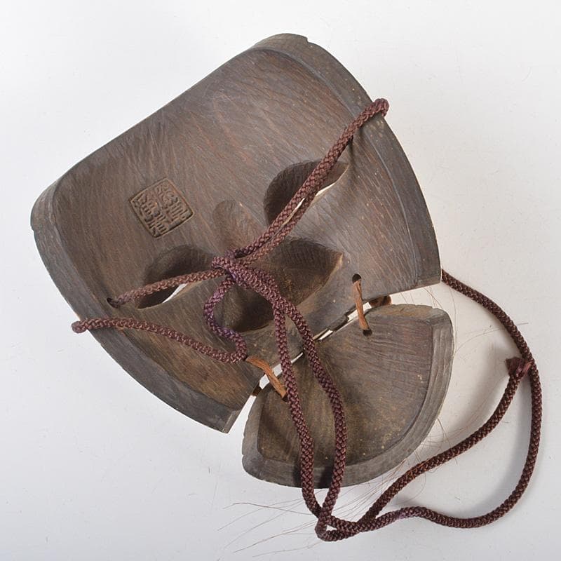 能面　能楽　雅楽　深草浄春（長澤浄春）作　木彫　翁　お面　V　R6926