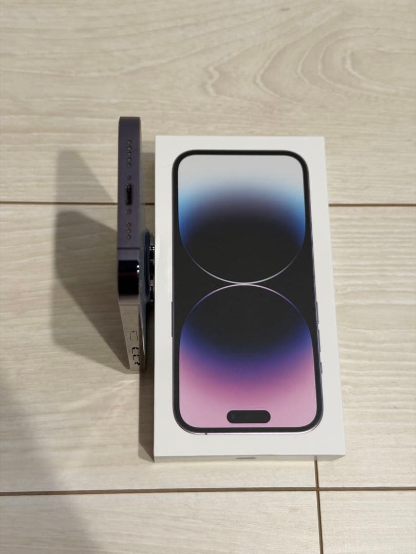 【美品】Apple iPhone 14 Pro ディープパープル 本体