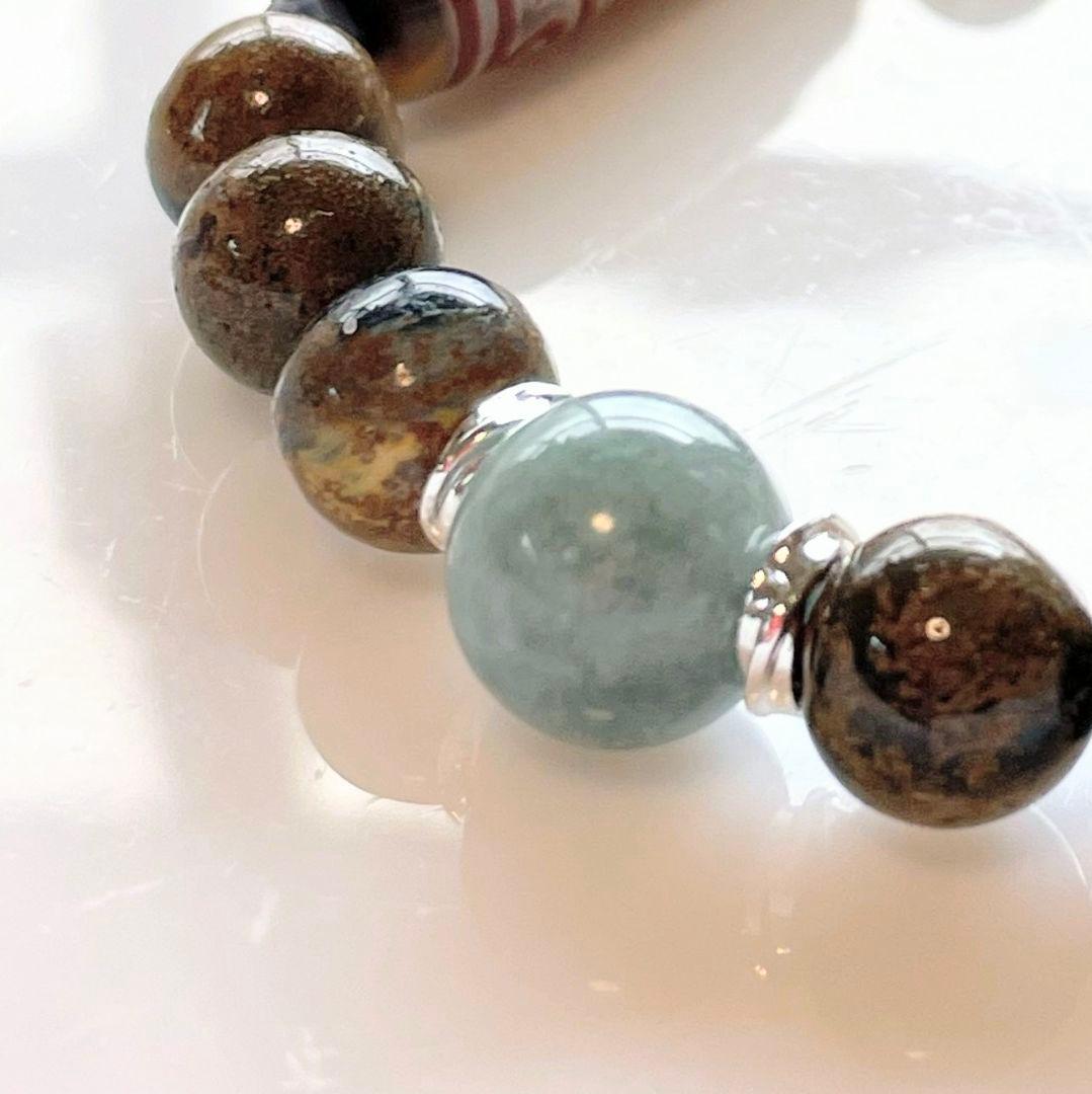 【十眼天珠】黒鳶赤紋 超レア ピーターサイト 天然石 お守り ブレスレット