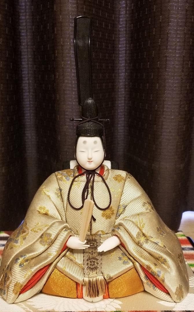 【未使用/超美品】真多呂作　雅吉兆雛親王飾り　玉台・桐箱付き★雛人形に是非！