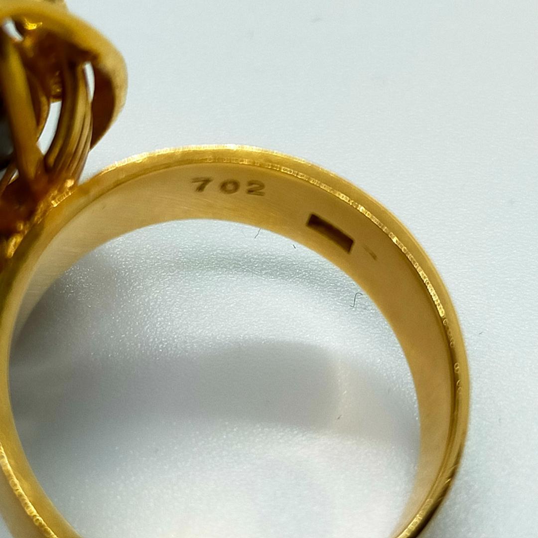 ボルダーオパール　指輪　7.02ct　K18　11号
