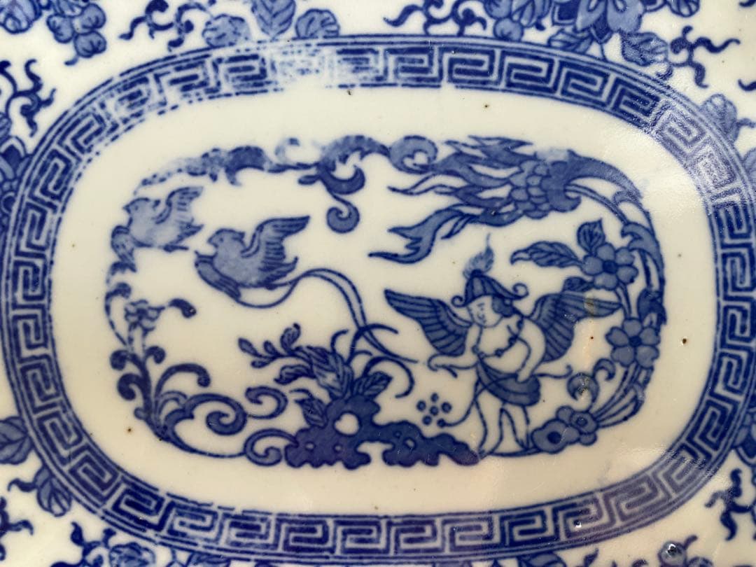 レア 明治時代　印判皿　ぷっくり天使の木瓜皿3枚セット　古伊万里　骨董