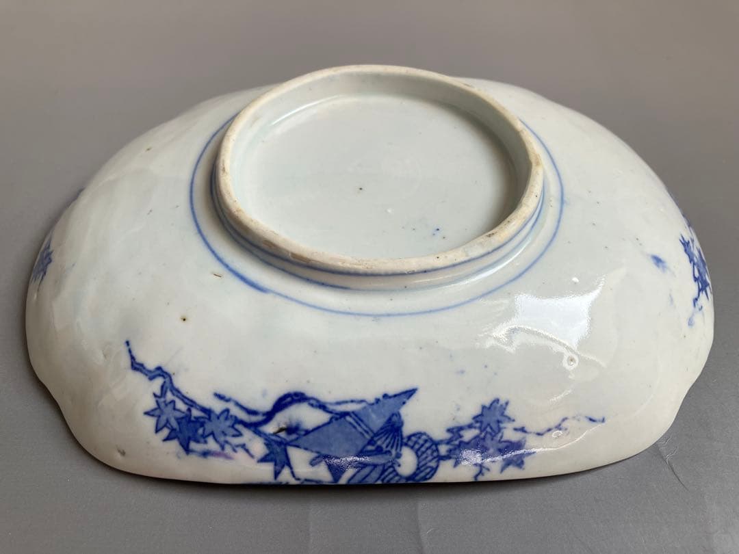 レア 明治時代　印判皿　ぷっくり天使の木瓜皿3枚セット　古伊万里　骨董