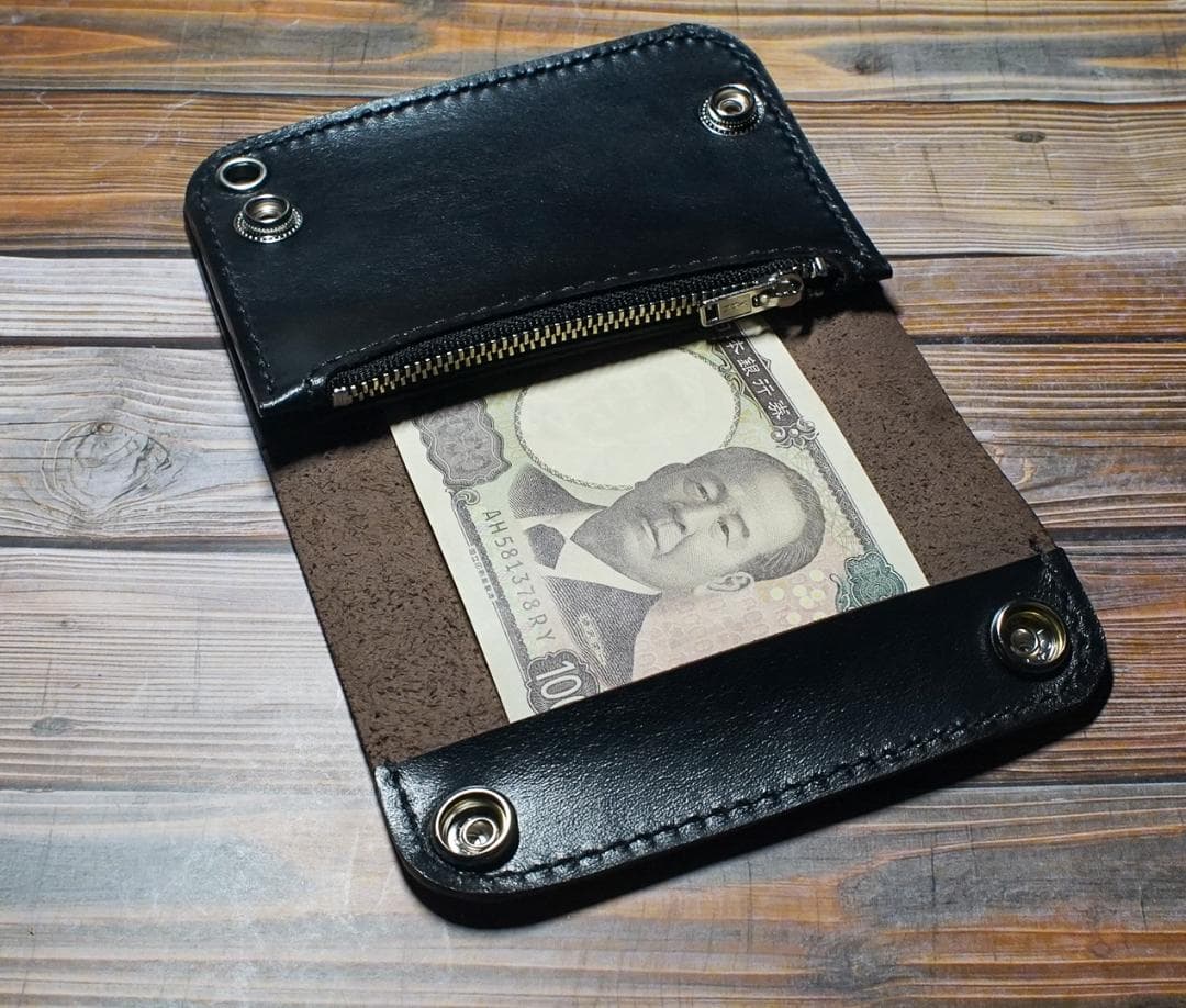 ショートトラッカーウォレット　2層 馬革 茶芯 ニッケル トラッカーウォレット