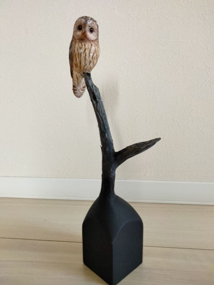Fフクロウのバードカービング