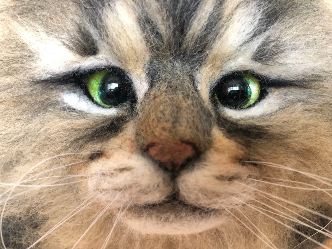 羊毛フェルト ぬいぐるみ 置物 ペット 猫 肖像画 プレゼント 記念 メモリアル