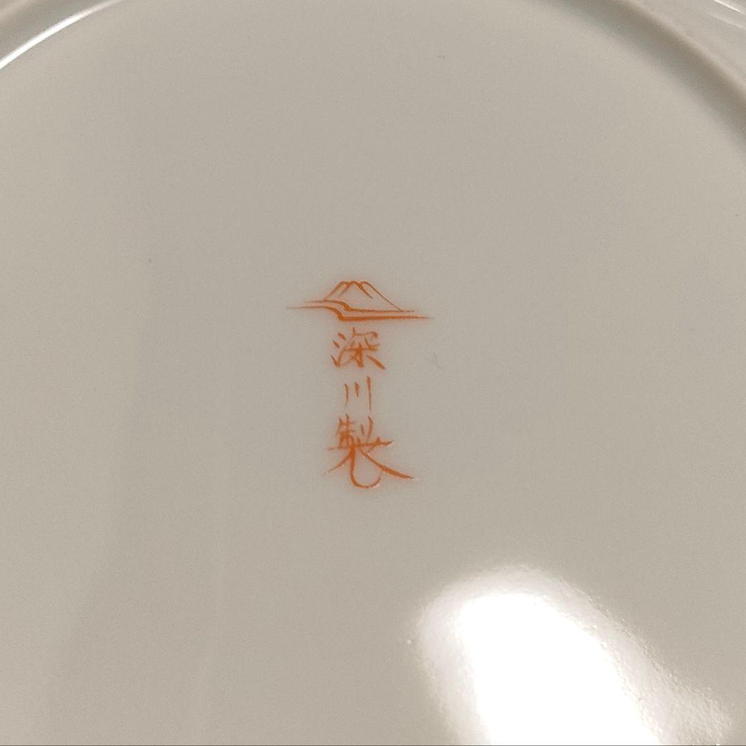 《未使用》深川製磁 寿赤絵 梅型銘々皿揃 5枚セット