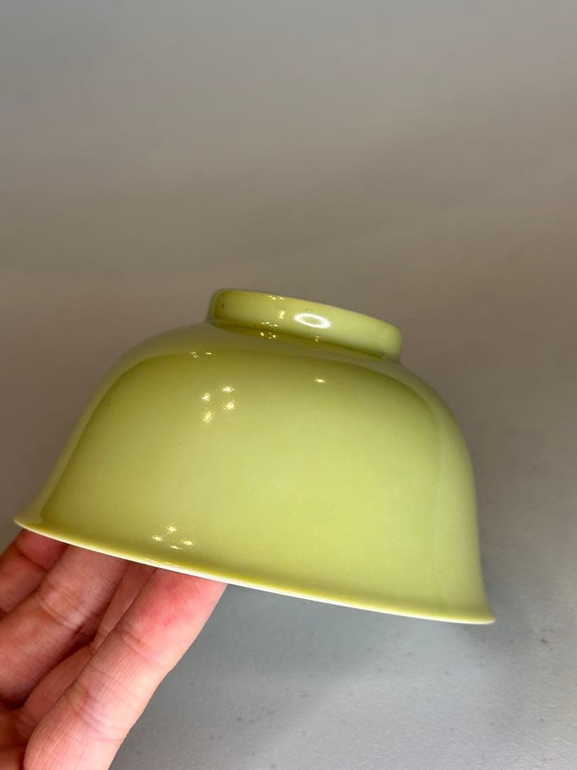 希少品 清時代 在銘 大清乾隆年制黄釉 小茶碗　茶杯　中国美術
