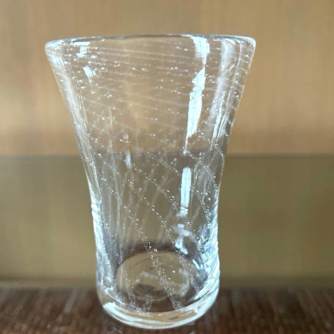 新品◆89 荒川尚也　螺旋状　アワグラス　宙吹きガラスコップ　ペア　晴耕社ガラス