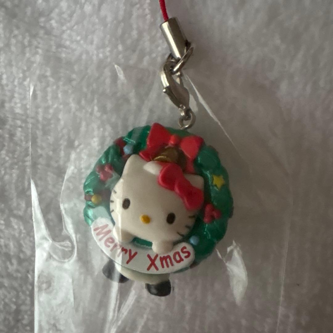 キティ☆Xmasバージョン根付け ストラップ 限定 リース ろうそく