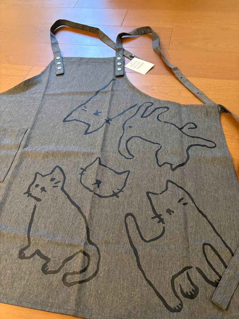 新品未使用　house wear studio エプロン　猫