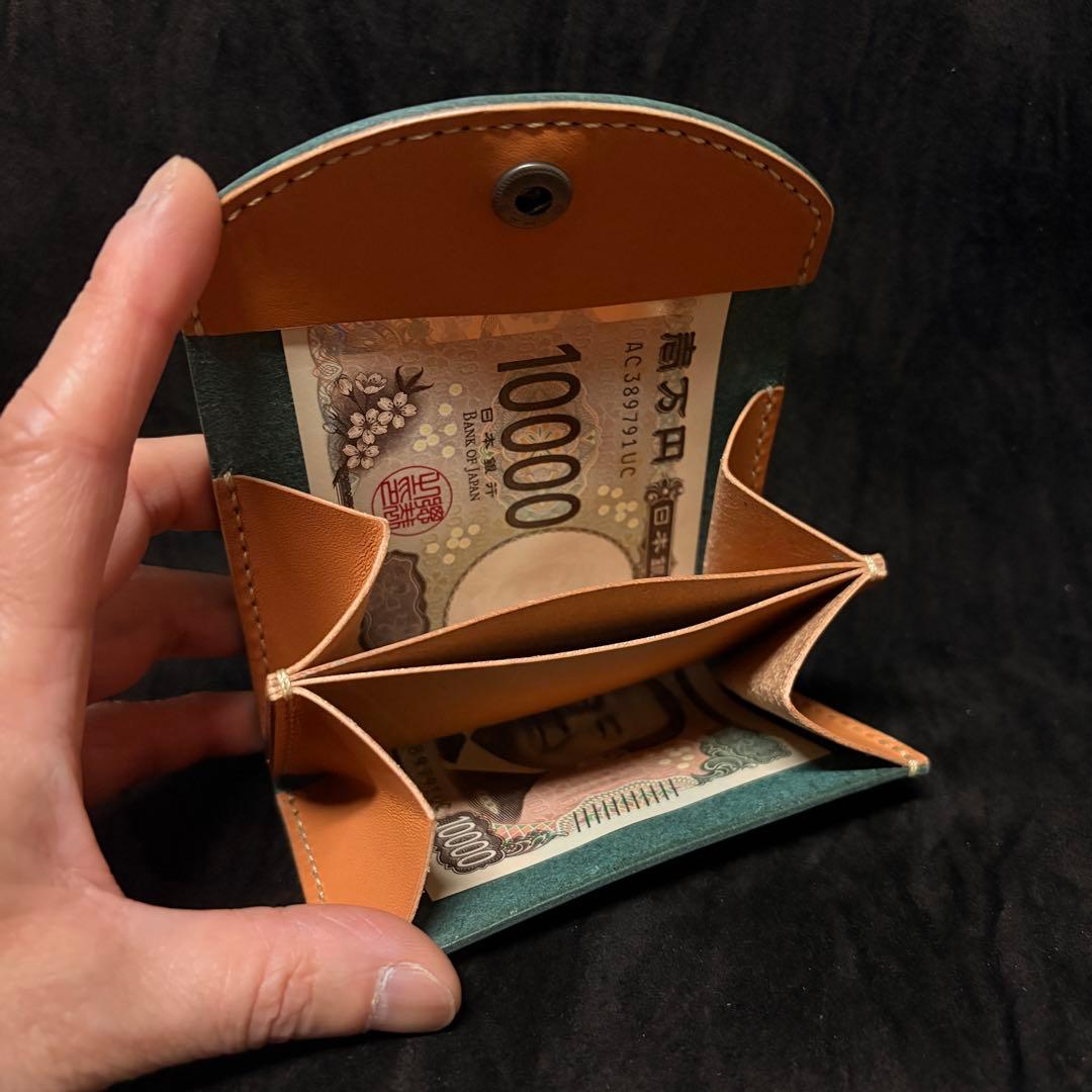 【総手縫い】お札を折らずに収納！本革コンパクトウォレット（国産ティーポ使用）