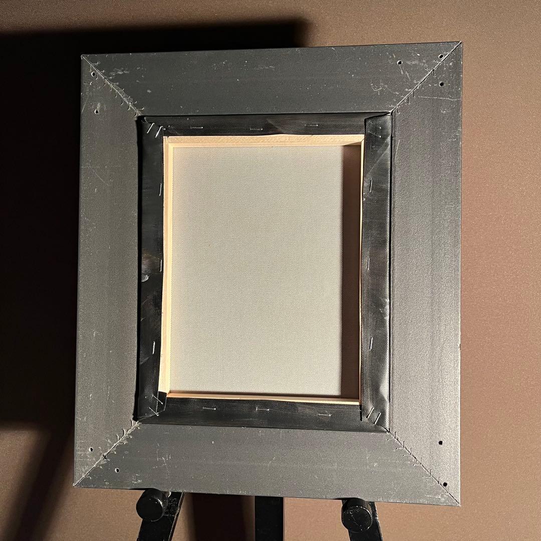 手書き油絵 荒海 額付き 絵画 インテリア 油彩画