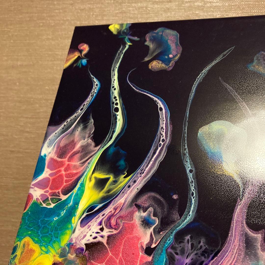 送料込み アクリルペイントアート 原画 ラメ カラフル
