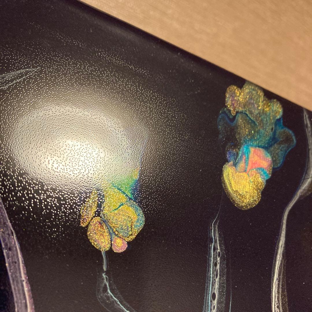 送料込み アクリルペイントアート 原画 ラメ カラフル