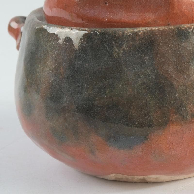 茶道具　川崎和楽造　赤楽　大渡茶入　共箱　V　9461