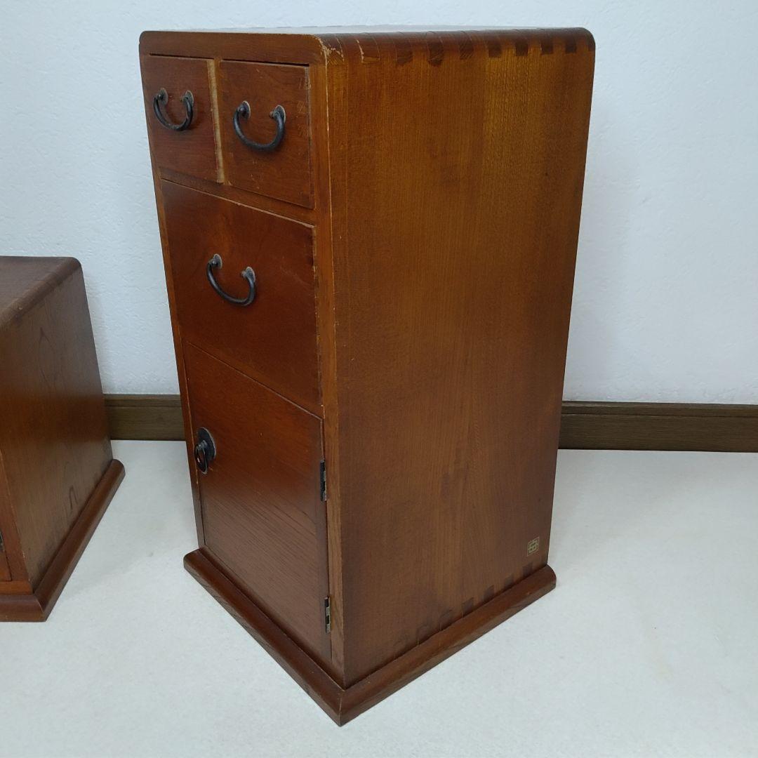 組継ぎ技法が美しい！ 縦型 木製小物入れ 小引き出し チェスト 送料無料