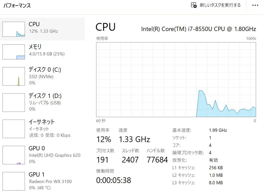 HP ZBook 14u G5 i7 8世代 16GB 512GB GPU搭載