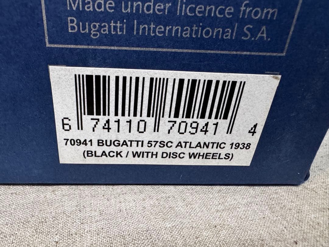 ミニカー Bugatti 57S Atlantic 1938 Black 1/18