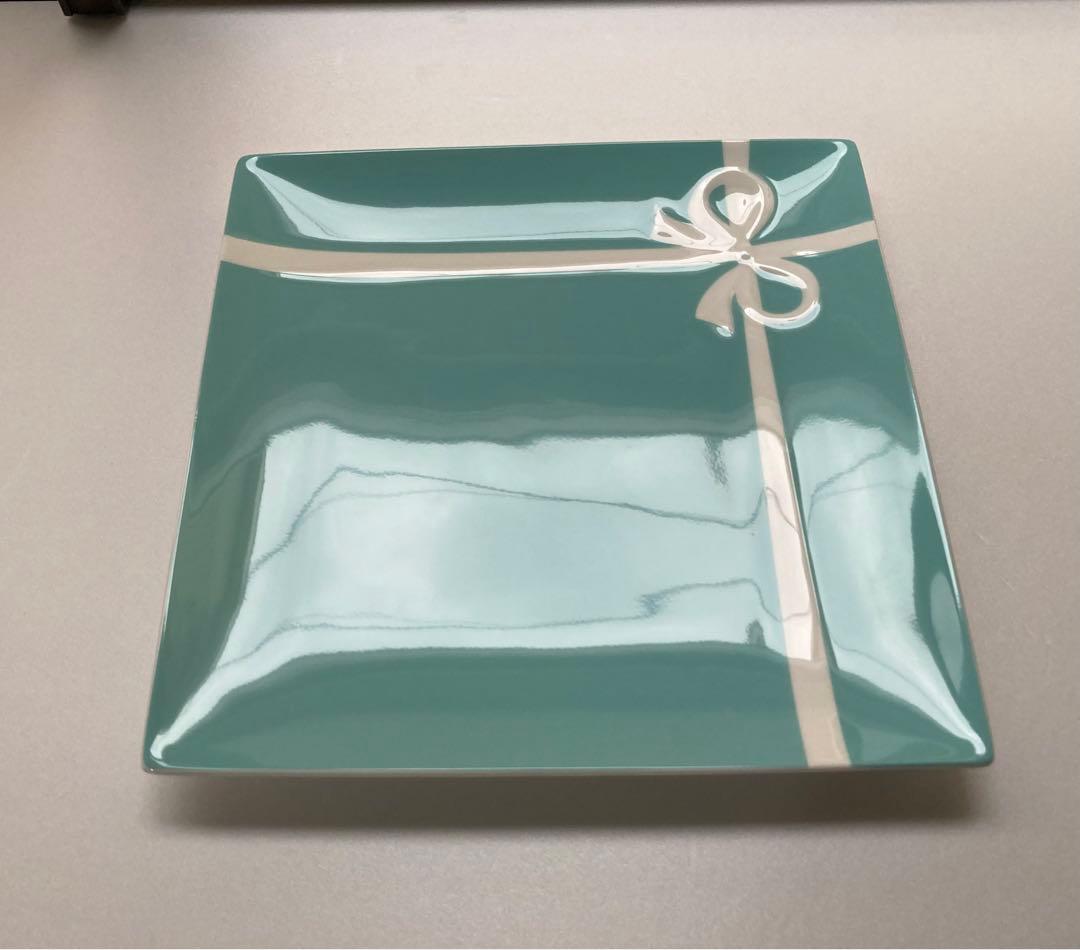 美品　TIFFANY＆Co ティファニー＆コー スクエア プレート ワイングラス