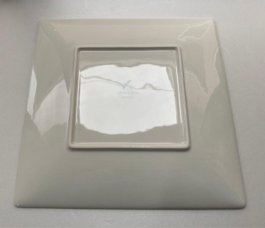 美品　TIFFANY＆Co ティファニー＆コー スクエア プレート ワイングラス