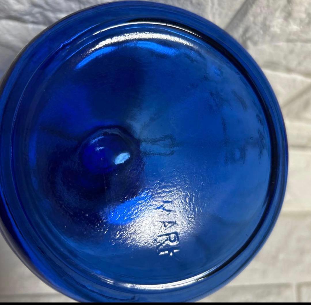 2個　レア品　コバルトブルーガラス クッキージャー - 1の1/2クォート