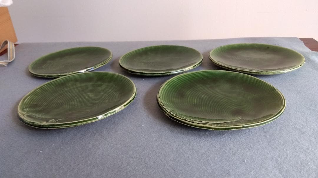 美濃焼の名工　大嶋久興　【子の日窯】　織部　希少美品　中皿　5枚セット