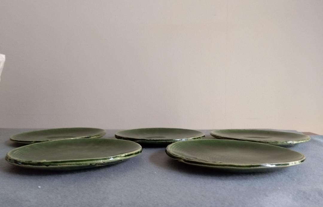美濃焼の名工　大嶋久興　【子の日窯】　織部　希少美品　中皿　5枚セット