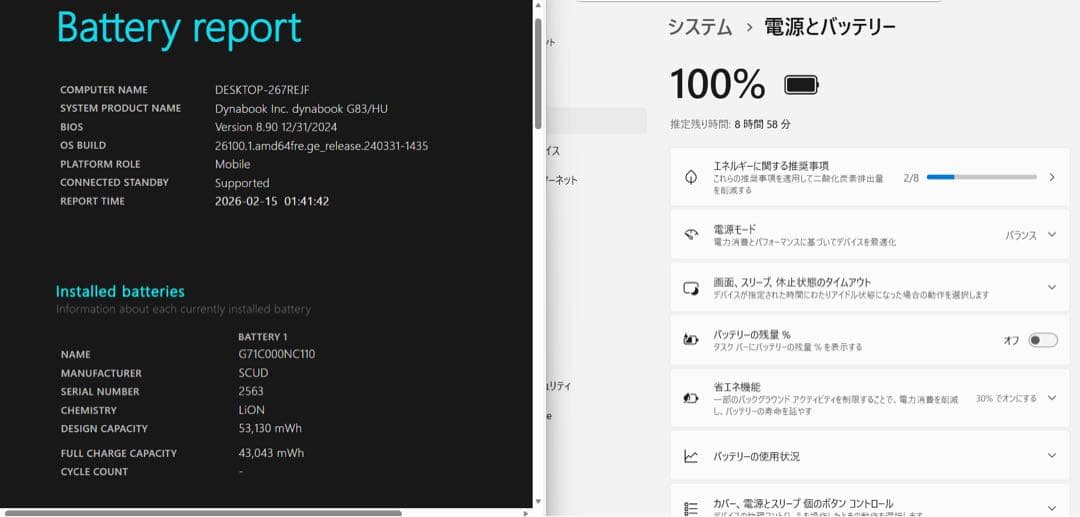 【バッテリー○】DYNABOOK G83/HU i5第11世代8GB／オフィス