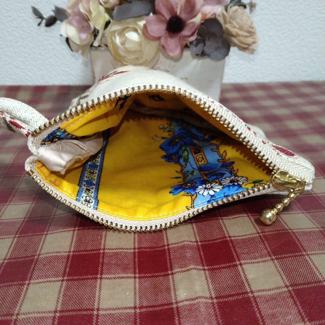 フランスプロヴォンス生地グラニー　リバーシブルバッグポーチ付