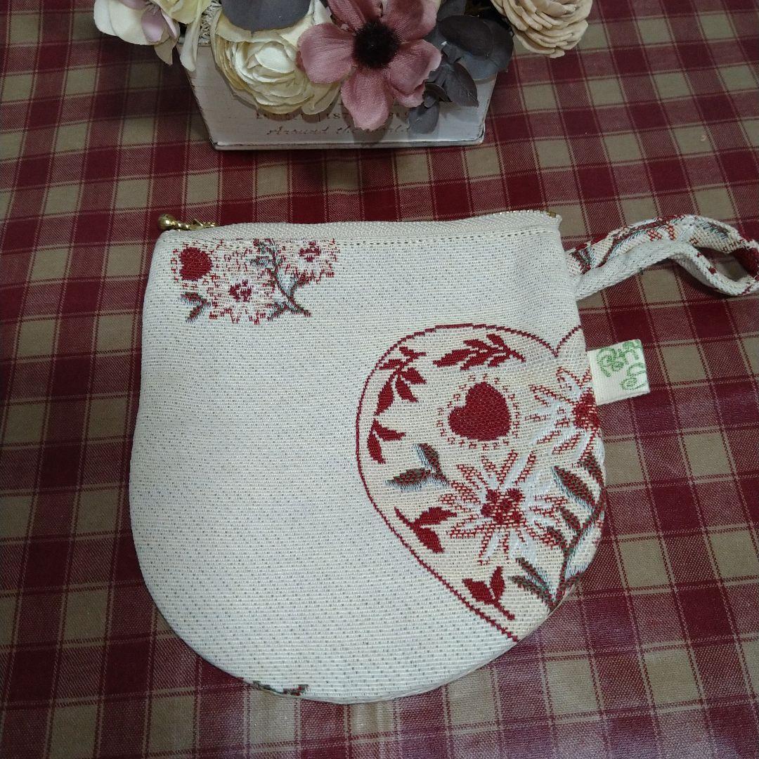 フランスプロヴォンス生地グラニー　リバーシブルバッグポーチ付