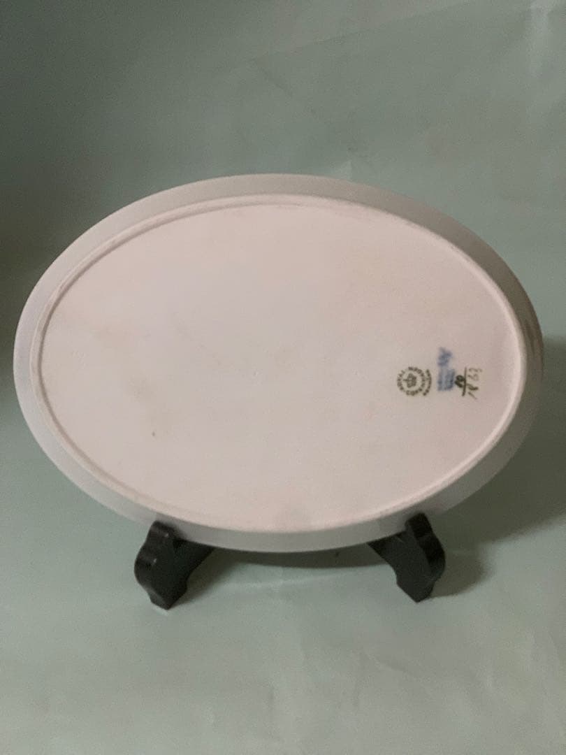 ロイヤルコペンハーゲン、ブルーフラワー金彩楕円プレート