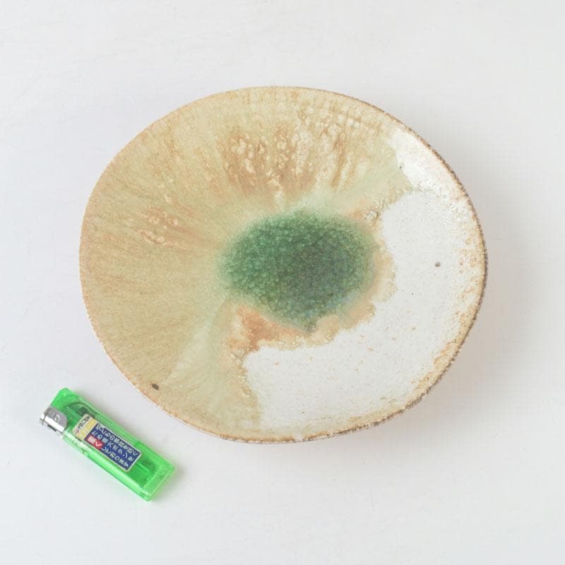 信楽焼　寺垣外窯　杉本貞光作　丸皿　時代箱　V　9919