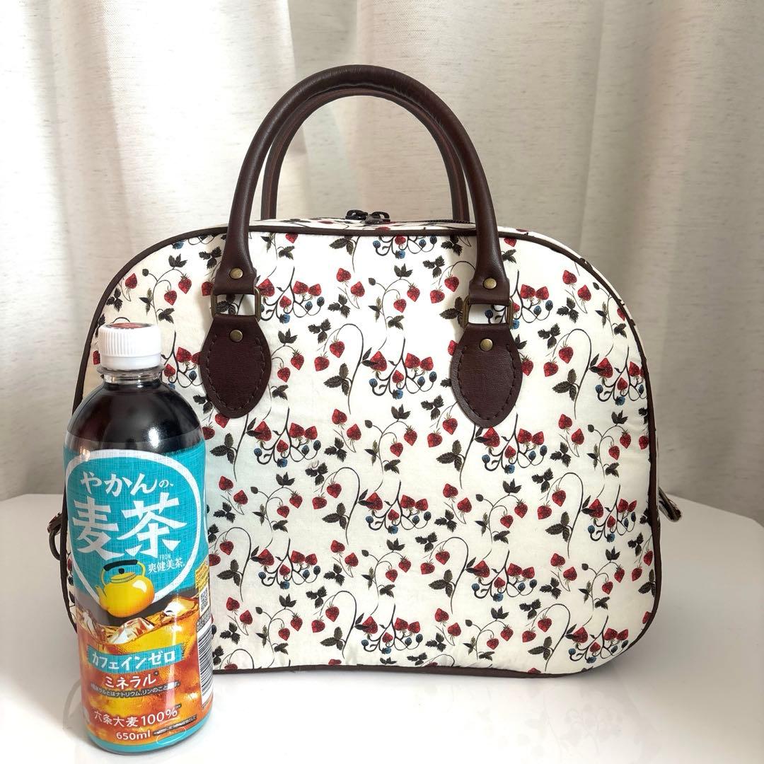 新品　リバティ　ボストンバッグ　ストロベリーフィールズ　大きめ　ハンドメイド