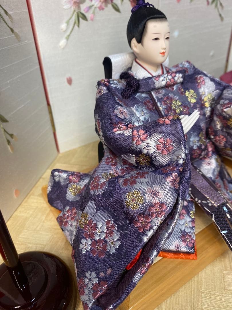 雛人形　親王飾り総檜造り収納セット・サイズ間口約５５×奥行約３３×高さ約４８㎝