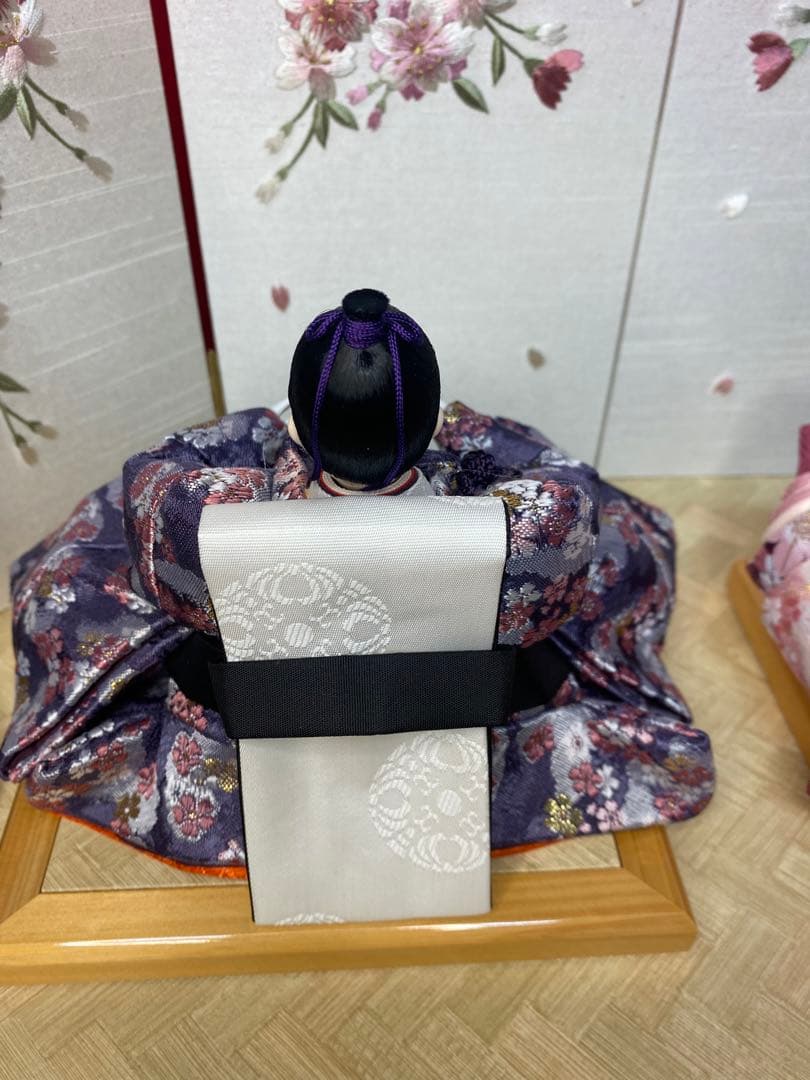 雛人形　親王飾り総檜造り収納セット・サイズ間口約５５×奥行約３３×高さ約４８㎝