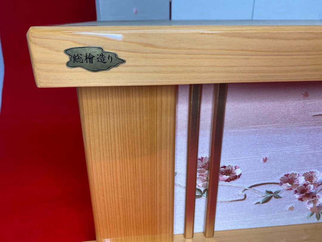 雛人形　親王飾り総檜造り収納セット・サイズ間口約５５×奥行約３３×高さ約４８㎝