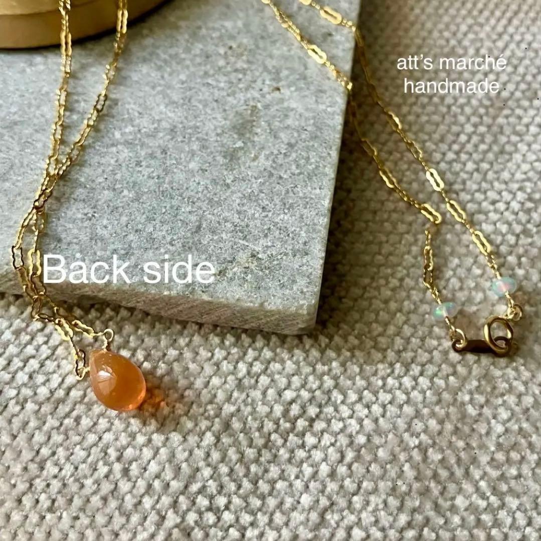 14kgf ピンクカラーオパール 一粒ネックレス 大粒✴︎天然石