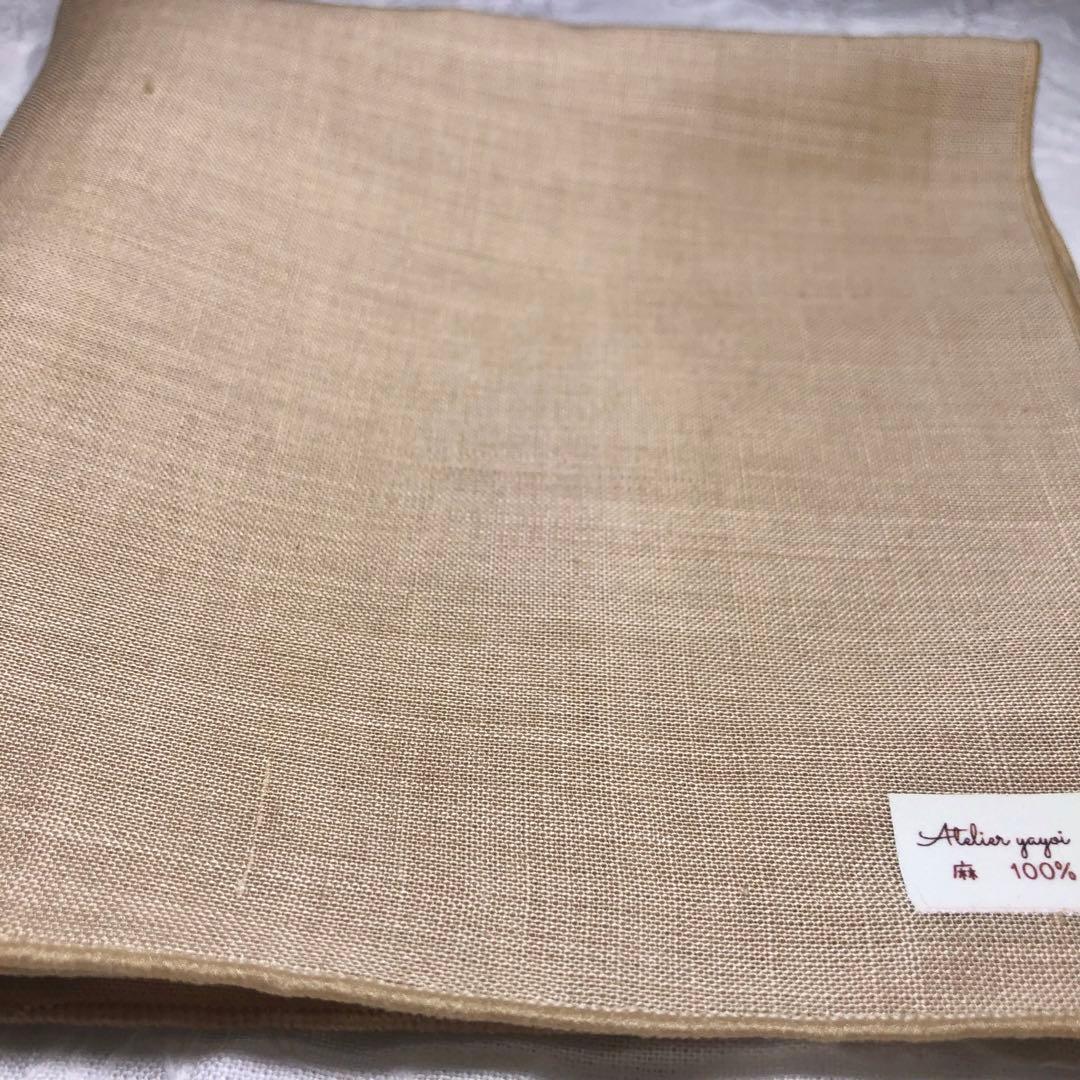 10枚セット　リネンハンカチ　23cm 麻100% ポケットチーフ　感染予防