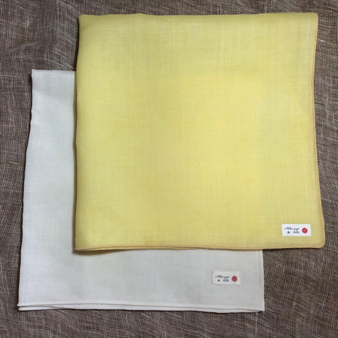 10枚セット　リネンハンカチ　23cm 麻100% ポケットチーフ　感染予防
