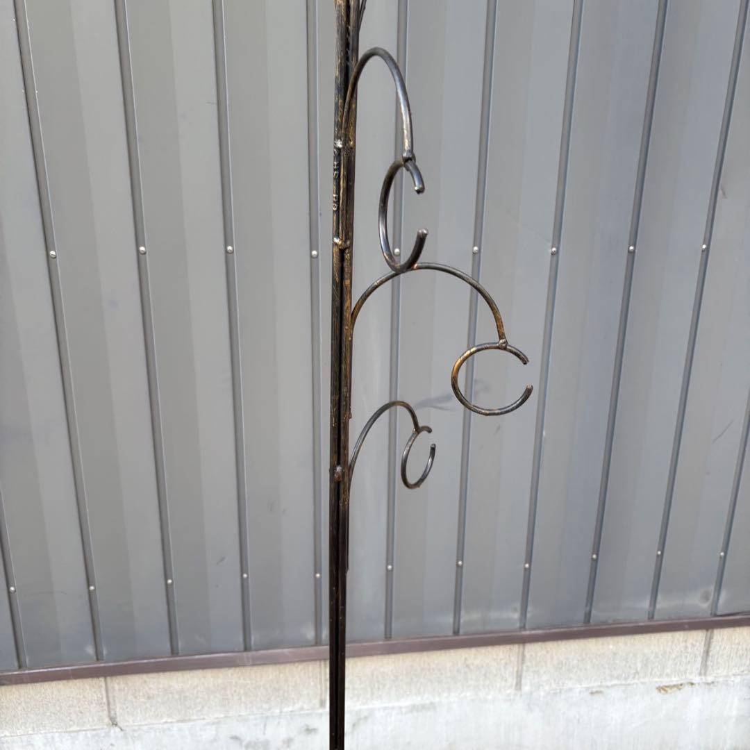 C1 アンティーク 薔薇モチーフ アイアンポールラック ハンガーラック バラ