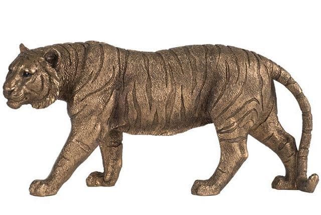 置物 タイガー トラ ブロンズ風 虎 オブジェ シャビー 85303TG