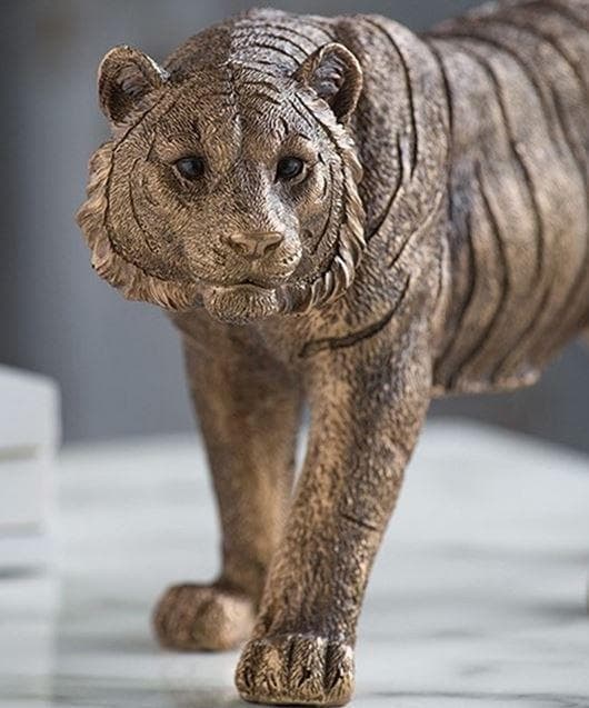 置物 タイガー トラ ブロンズ風 虎 オブジェ シャビー 85303TG