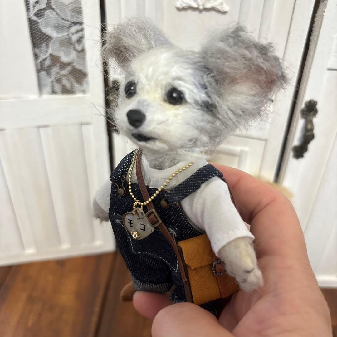 羊毛フェルト犬　モコクル