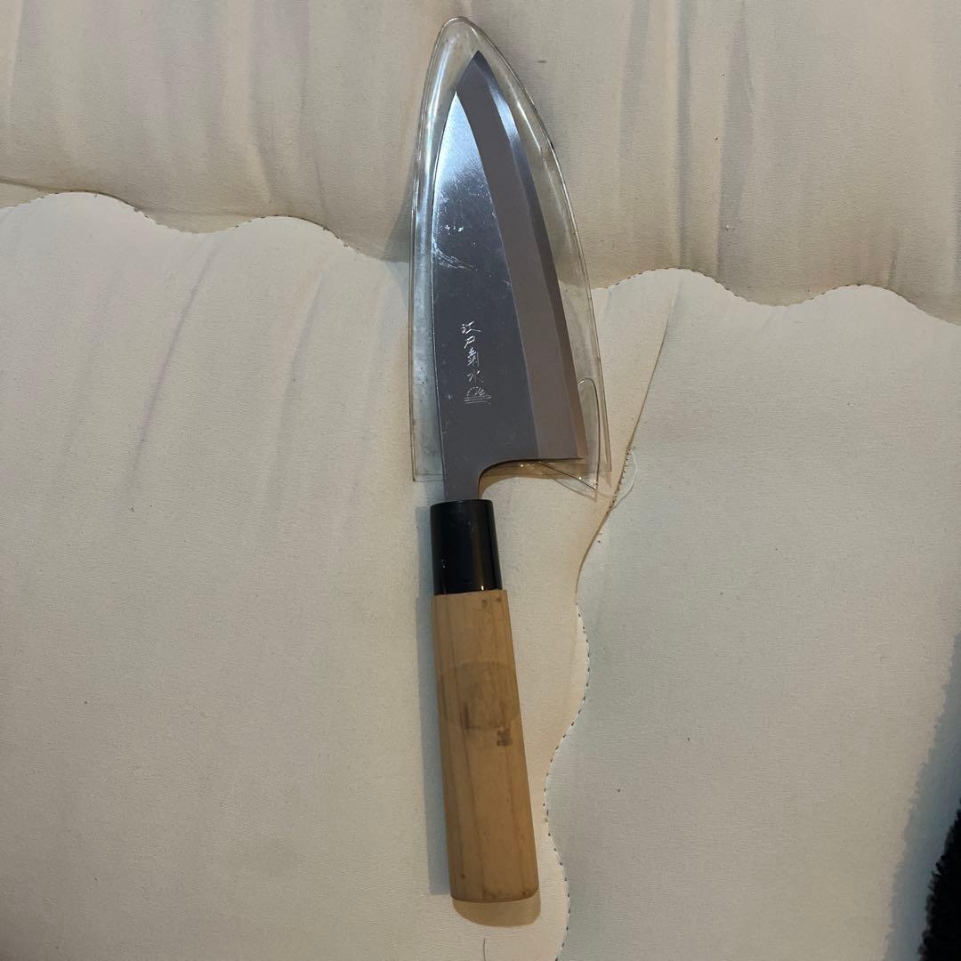 江戸菊水 出刃庖丁 鋼付 150mm