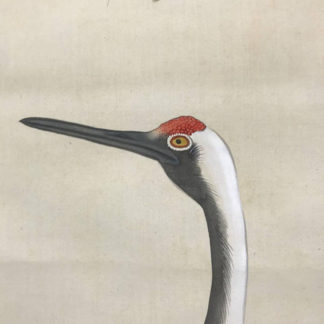 【真作】雅洲/高直泉/双鶴図/鶴亀図/掛軸/名家伝来/AC-336