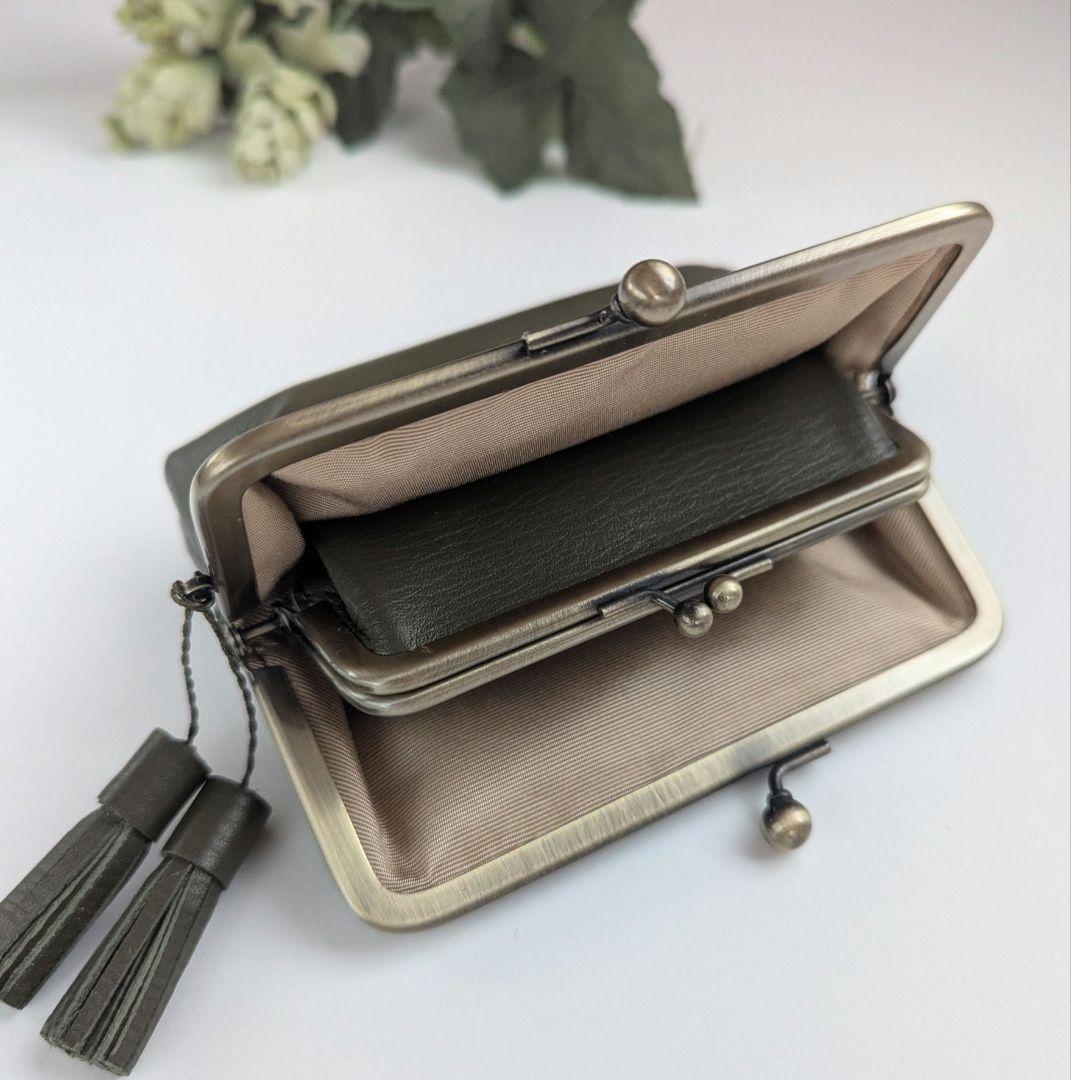 249　オリーブカラーのお財布　ミドルウォレット