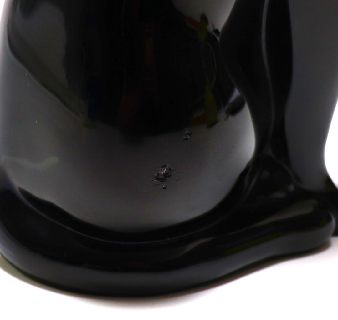 バカラ 大型 ブラッククリスタルガラス製 フィギュリン 16cm 漆黒の猫 置物