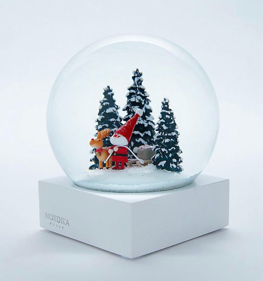 新品未使用♡ノルディカニッセ スノードーム そりを引いたサンタ