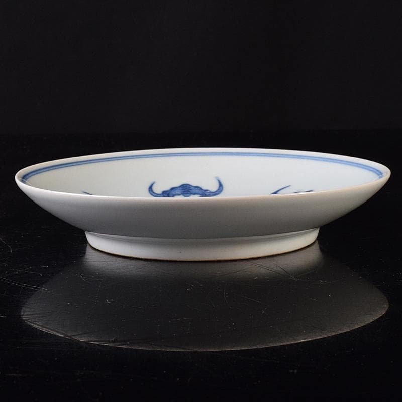 中国　青花　蝙蝠果実文盤　皿　C　8212E